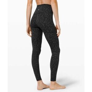 Lululemon Women’s Align Pant 28” in Wild Thing Camo Deep Coal Multi Cheetah- 6